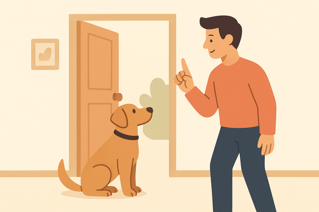 Dog training guide image for Preventing Door Dashing in Dogs