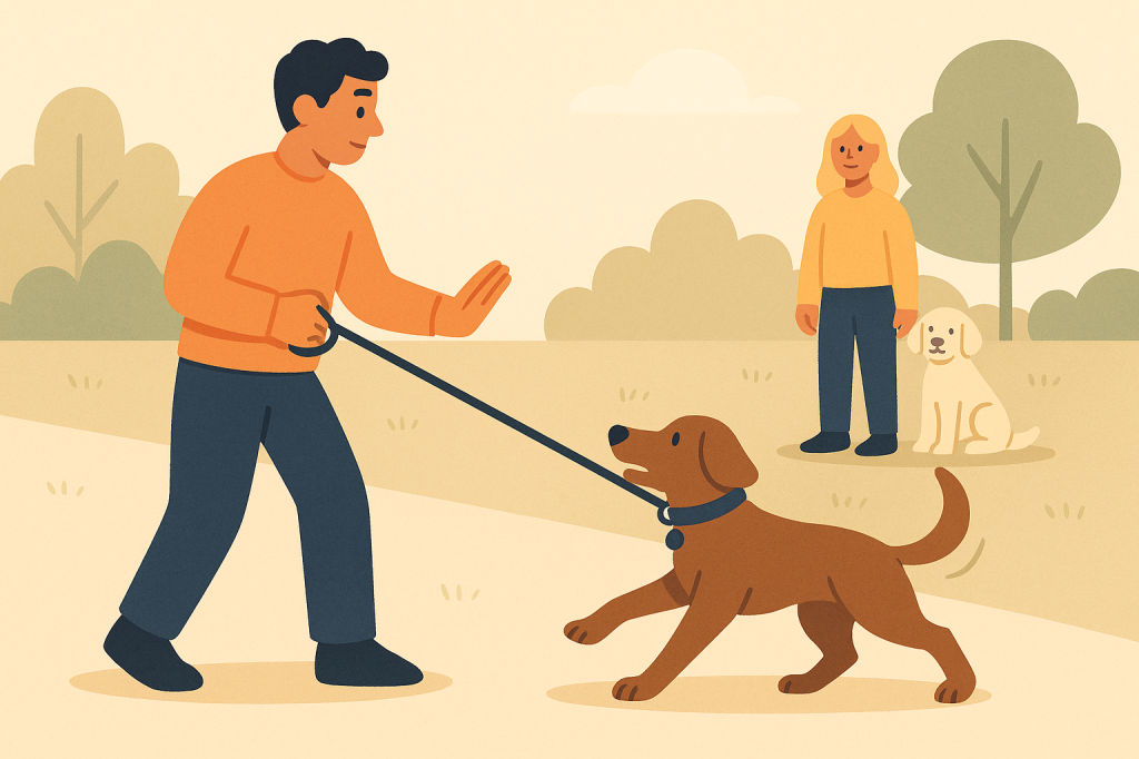Dog training guide image for Pulling Toward Other Dogs or People: Understanding and Managing the Behaviour