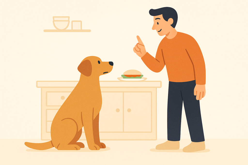 Dog training guide image for Stealing Food and Counter Surfing in Dogs