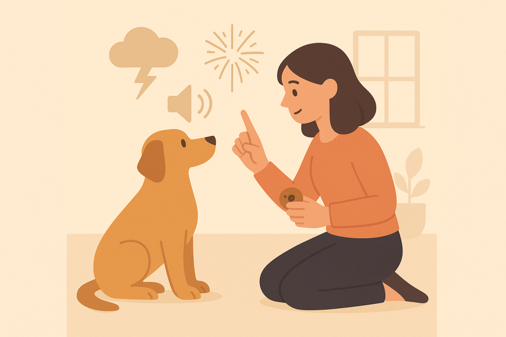Dog training guide image for Understanding and Managing Noise Sensitivity in Dogs