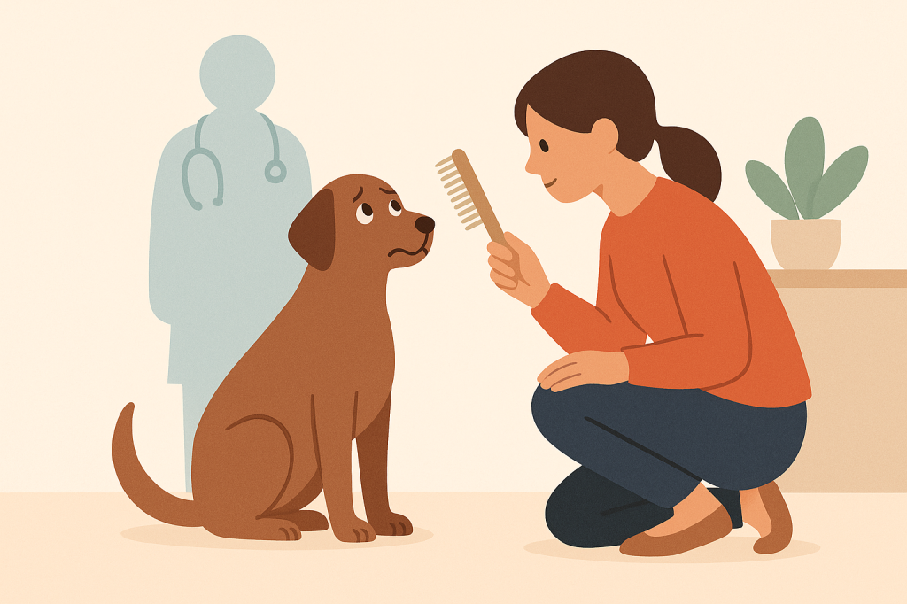 Dog training guide image for Understanding and Tackling Vet or Grooming Fear in Dogs